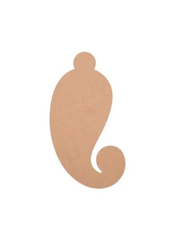 Generic Decorative MDF Cutout Paisley Shape 30 cm 7 mm Thickness 