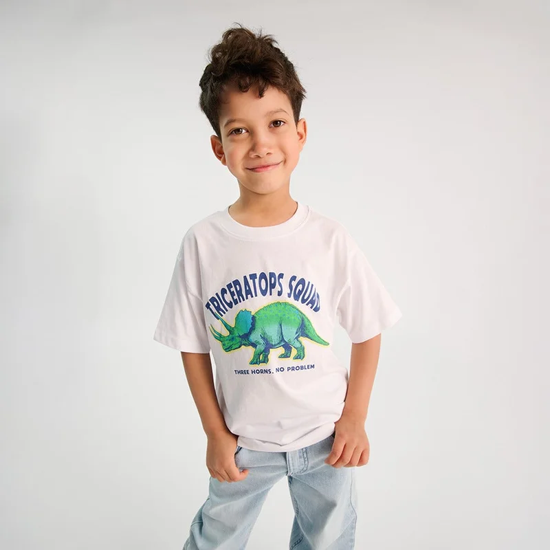 Cool Club by SMYK CCB3210235 WHITE COTTON T-SHIRT S/S