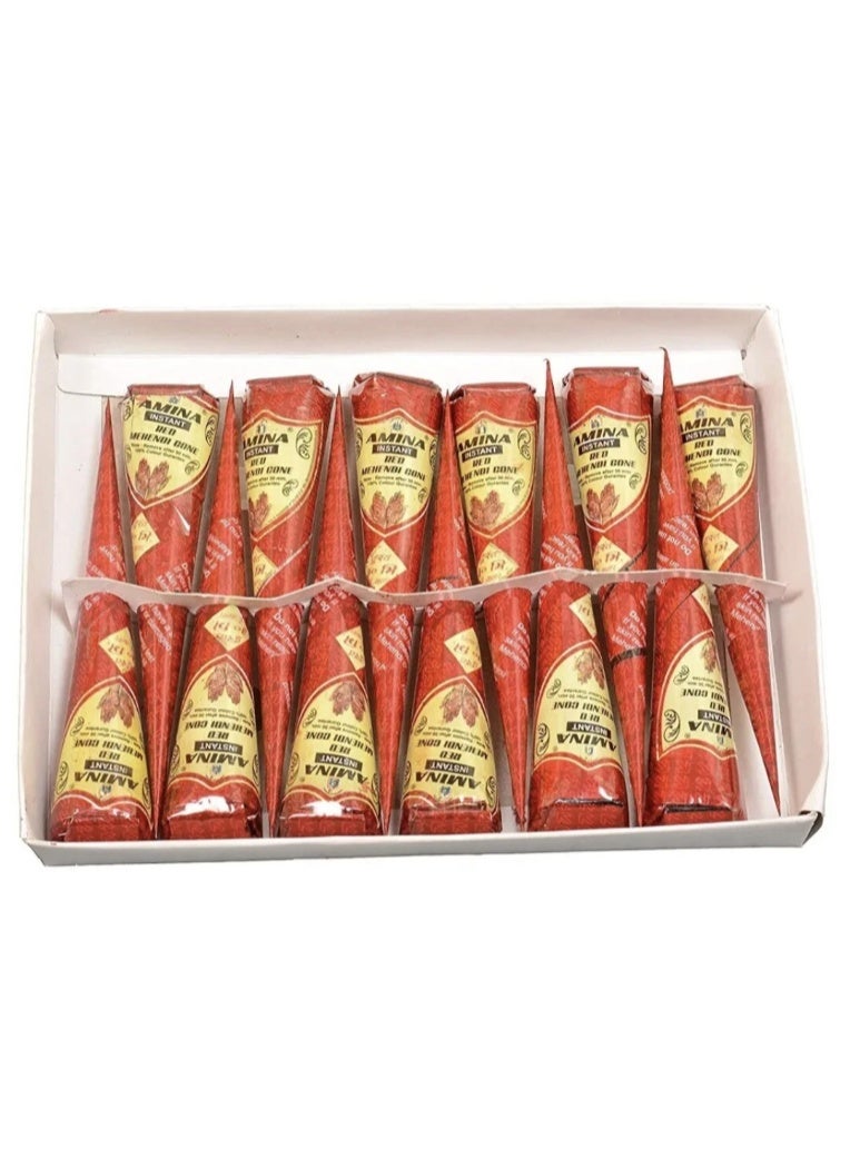 أمينا أقماع معجون الحناء من أمينة، لون أحمر كرزي - عبوة من 3 قطع - فورية، تدوم طويلاً، وطبيعية - Image 5