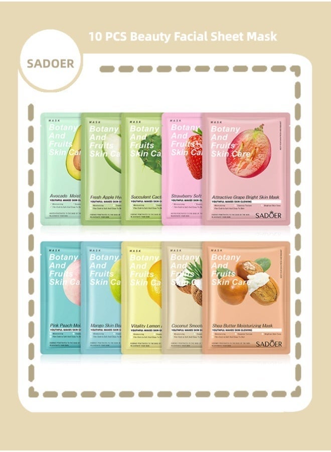 SADOER Face Mask Skin Care&Beauty Facial Sheet Mask,Plant Nutrition Antioxidant Facial Sheet Mask-Premium Essence Moisturizing Anti-aging Hydrating Face Masks - Image 1