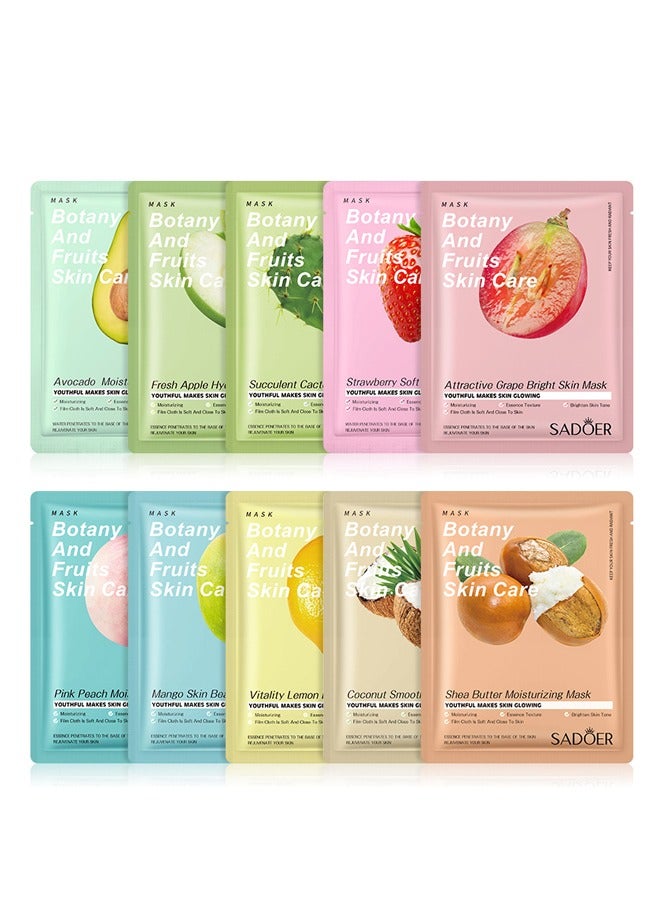 SADOER Face Mask Skin Care&Beauty Facial Sheet Mask,Plant Nutrition Antioxidant Facial Sheet Mask-Premium Essence Moisturizing Anti-aging Hydrating Face Masks - Image 1