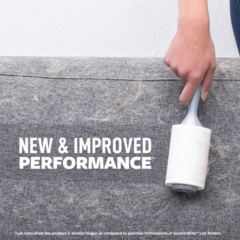 Scotch Brite Scotch-Brite Pet Hair Pickup Extra Sticky Large Lint Roller, Designed for Removing Fur + Fluff on Couches, Clothes, Dog and Cat Beds, & More, 1 Pack, 60 Easy-Tear Adhesive Sheets Total - Image 2