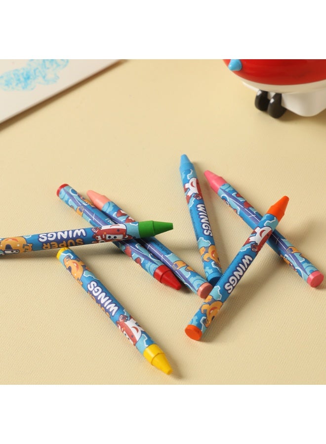 Deli EC21000 Super Wings Wax Crayon – 12 Bright Colors, Clean-Hands Design with Protective Label, Smooth Coloring for Kids & School Use - Image 5