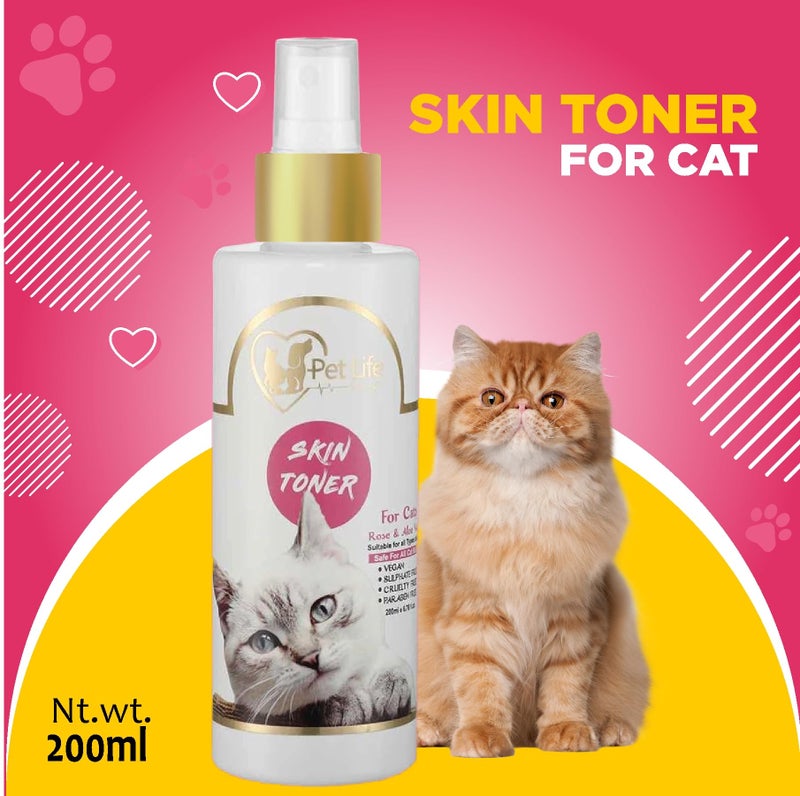 PETLIFE Pure Organic Skin Toner Spray For Cat Skin Allergy,Redness,Itchiness,Fungal Infection,Restores Skin Health&Moisture-Safe&Effective Cat Friendly Formula For All Cat Breeds-200 Ml - Image 5
