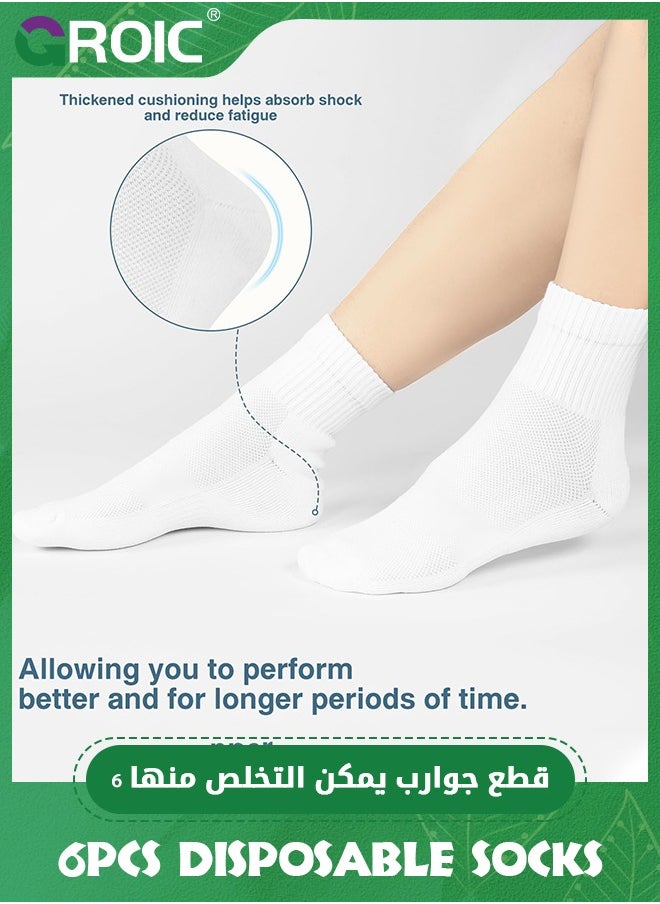 GROIC 6 Pairs Disposable Socks for Travel,Compressed Ankle Socks for Men and Women,Disposable compressed socks,Running Socks Arch Support Breathable  - Image 3