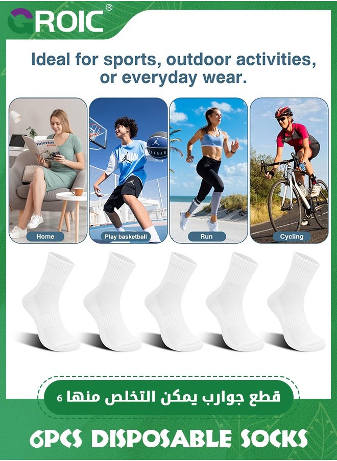 GROIC 6 Pairs Disposable Socks for Travel,Compressed Ankle Socks for Men and Women,Disposable compressed socks,Running Socks Arch Support Breathable  - Image 5
