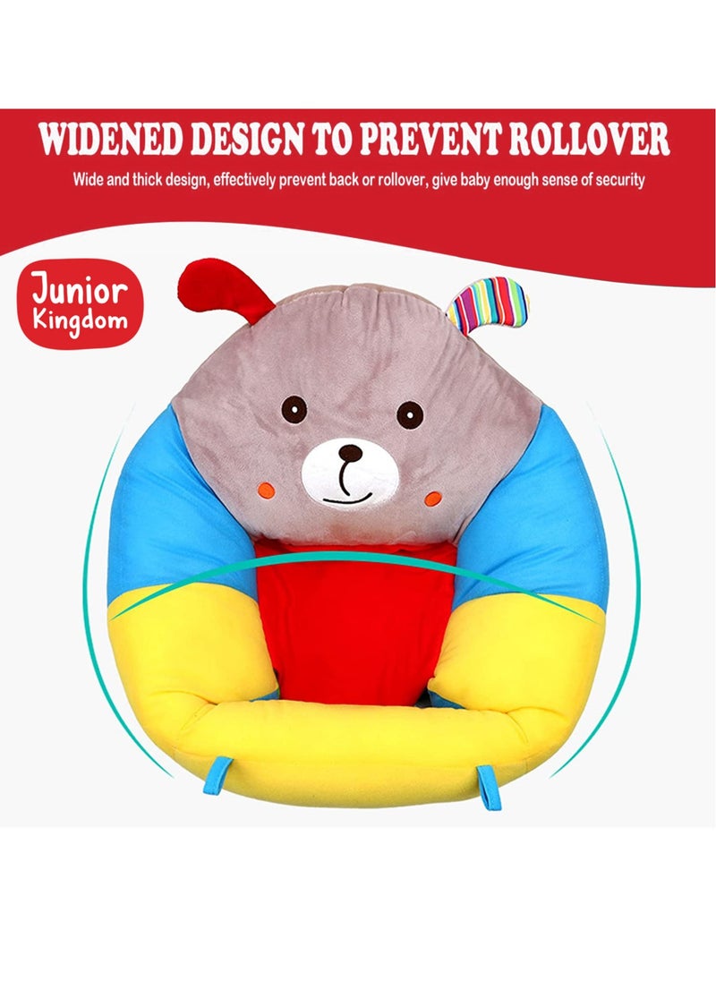 Junior Kingdom - Baby Sofa Chair Bear Design (52x50x21cm) - Soft Plush Support Seat for Infants and Toddlers 3-12 Months, Comfortable Sitting Cushion for Baby Development - Image 1
