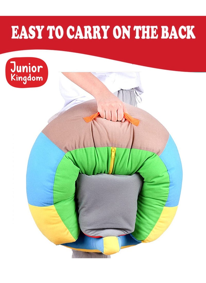 Junior Kingdom - Baby Sofa Chair Bear Design (52x50x21cm) - Soft Plush Support Seat for Infants and Toddlers 3-12 Months, Comfortable Sitting Cushion for Baby Development - Image 1