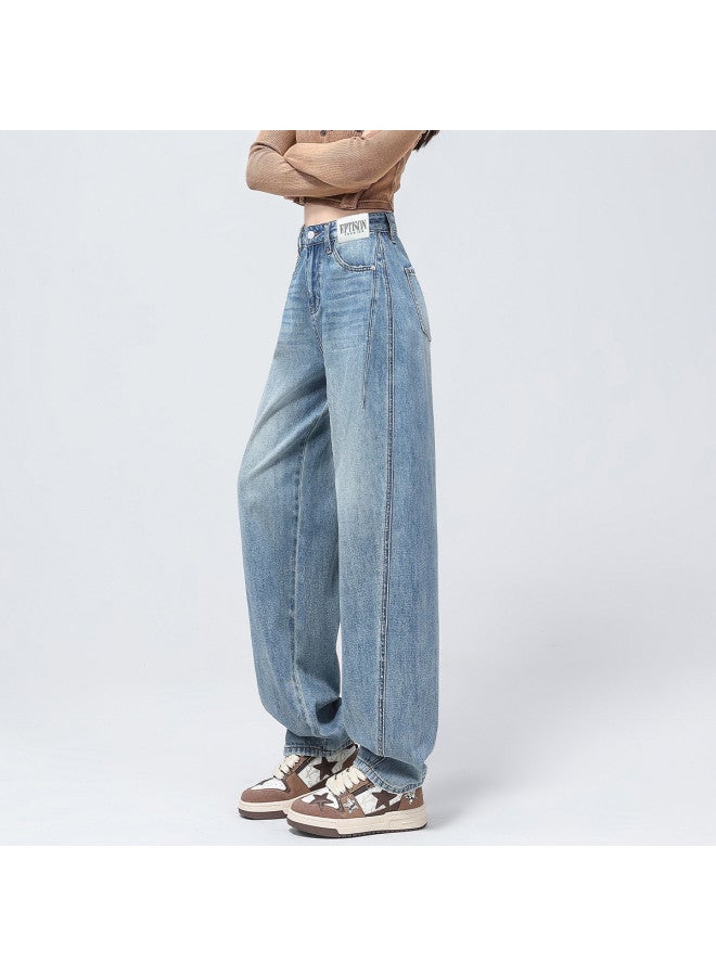EPTISON Vintage Loose Slightly Tapered Jeans For Women - 2025 Summer High Waist Slimming Casual Straight Leg Pants - Image 5