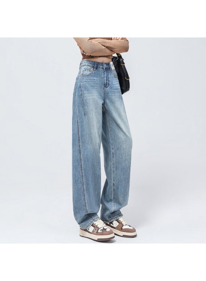 EPTISON Vintage Loose Slightly Tapered Jeans For Women - 2025 Summer High Waist Slimming Casual Straight Leg Pants - Image 4