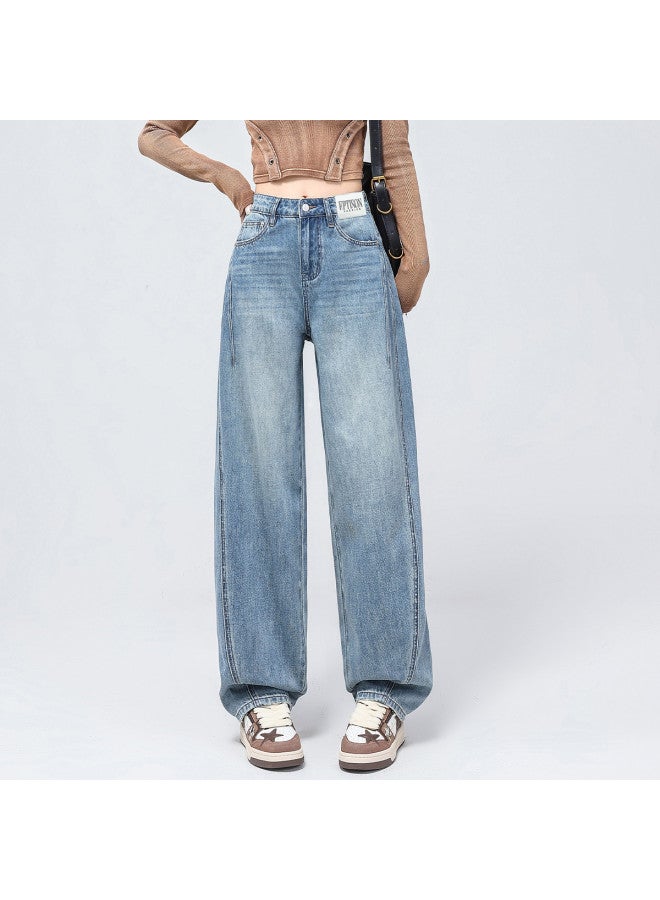 EPTISON Vintage Loose Slightly Tapered Jeans For Women - 2025 Summer High Waist Slimming Casual Straight Leg Pants - Image 3