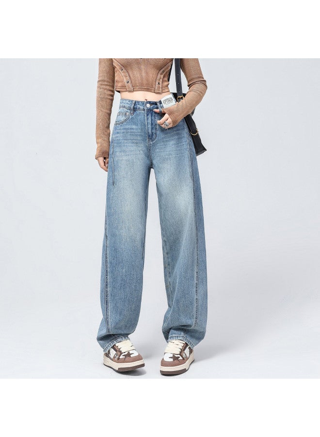 EPTISON Vintage Loose Slightly Tapered Jeans For Women - 2025 Summer High Waist Slimming Casual Straight Leg Pants - Image 2