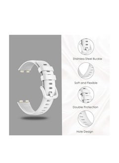 Generic Soft Honor Band 6 Silicone Strap for Honor 6 Monochrome Replacement Mesh Soft Sports - White  - Image 3