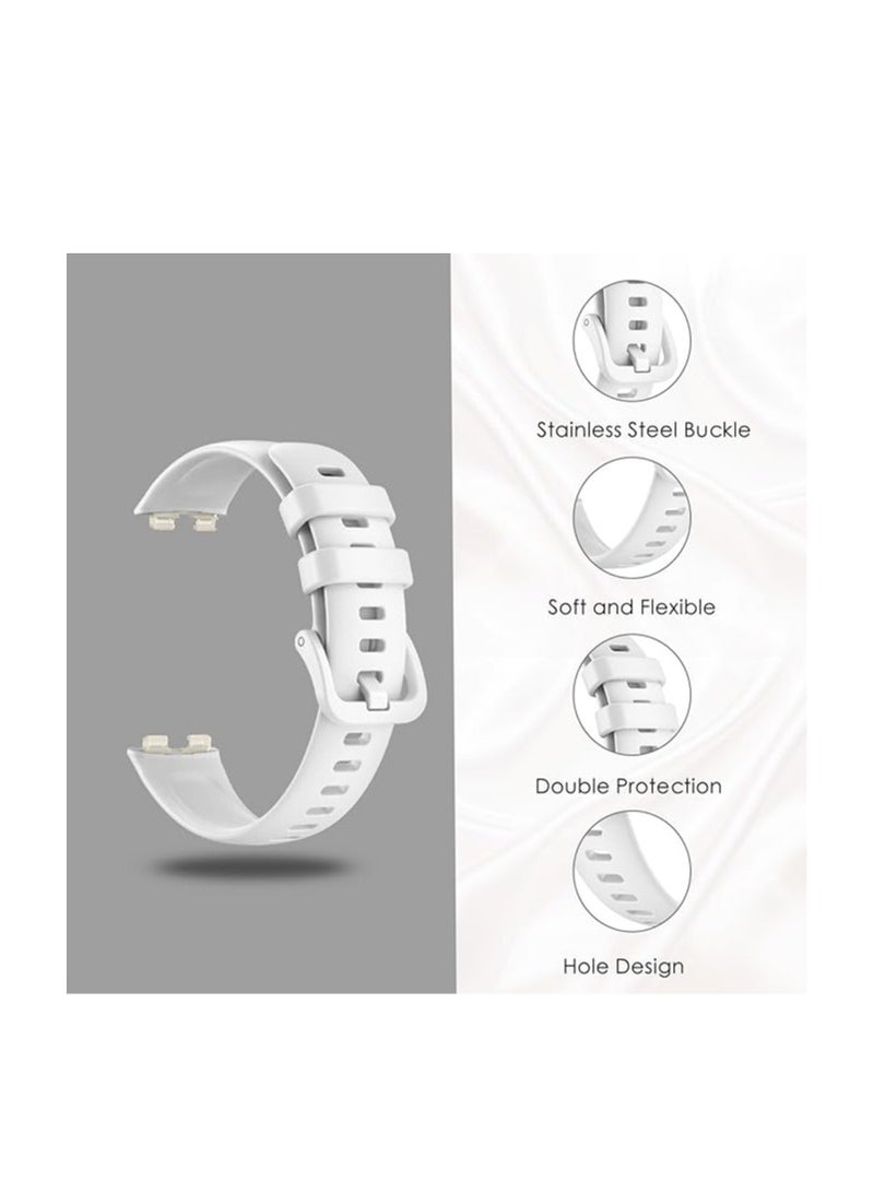 Soft Honor Band 6 Silicone Strap for Honor 6 Monochrome Replacement Mesh Soft Sports - White - Image 3