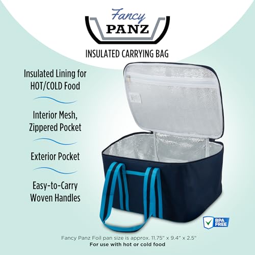 Fancy Panz Insulated Casserole Carrier Bag Navy Blue Thermal Food Transport Bag for Hot Cold Dishes Holds 2 Portable Insulated Bag for Potlucks Parties Tailgates Entertaining - Image 3
