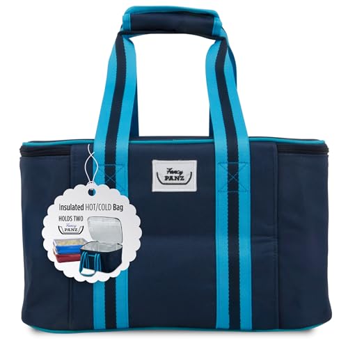 Fancy Panz Insulated Casserole Carrier Bag Navy Blue Thermal Food Transport Bag for Hot Cold Dishes Holds 2 Portable Insulated Bag for Potlucks Parties Tailgates Entertaining - Image 1