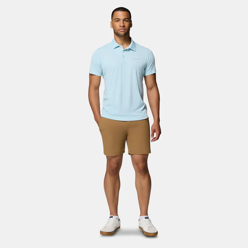 Columbia Blue Men's Zero Rules Light Technical Hiking Polo Shirt for Men | Best Price UAE