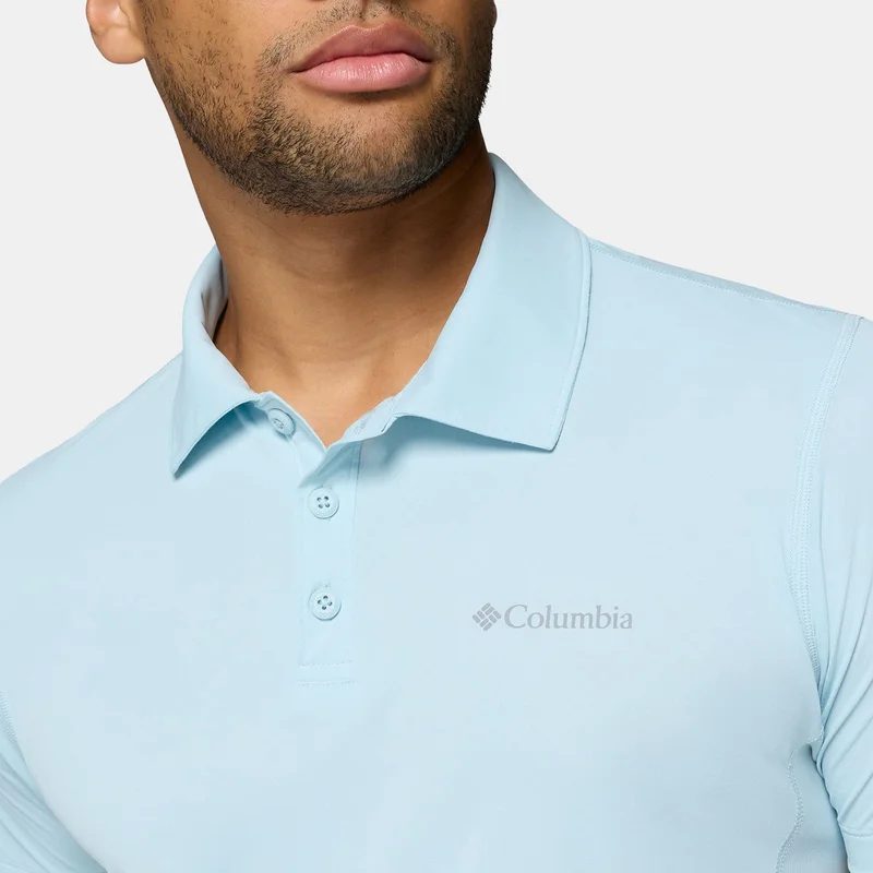 Columbia Blue Men's Zero Rules Light Technical Hiking Polo Shirt for Men | Best Price UAE