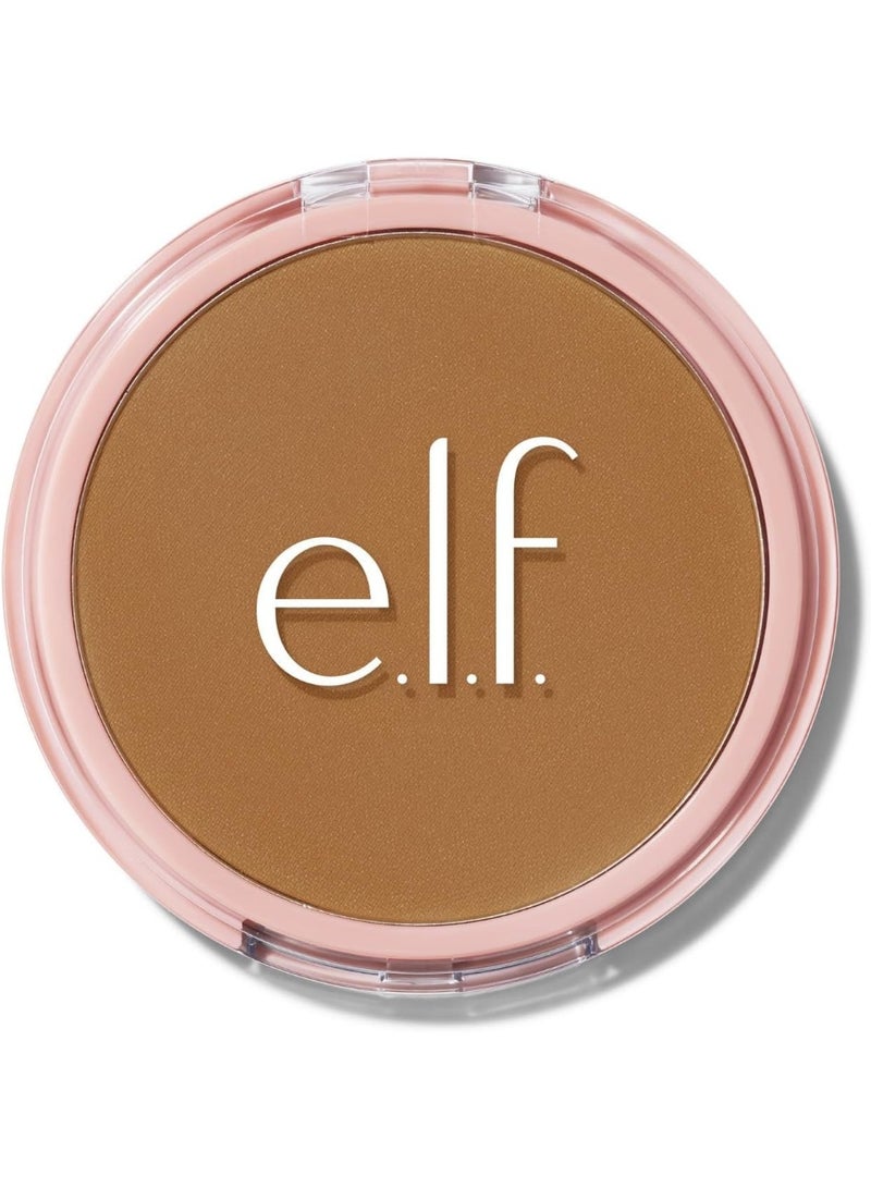 elf Halo Glow Powder Filter, Pressed Finishing Powder, Crease-Resistant, Blurs the Appearance of Pores, With Velour Puff and Mirror, Deep Neutral - Image 1