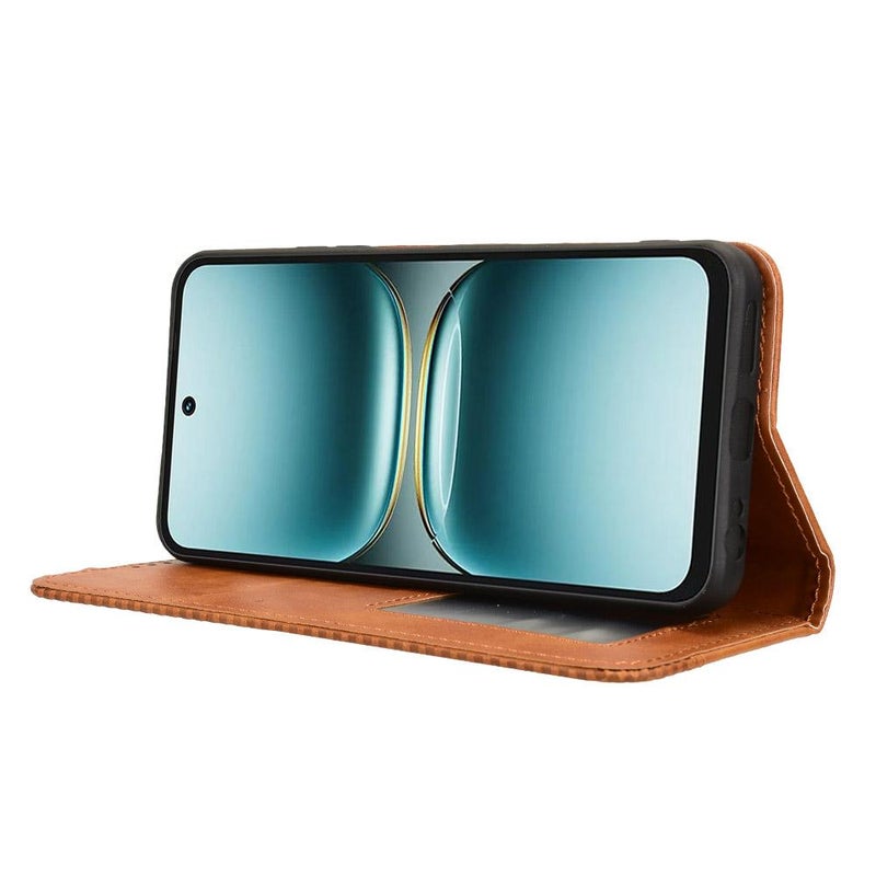 erorex For Tecno Spark Go 2 4G Magnetic Buckle Retro Texture Leather Phone Case(Brown) - Image 5