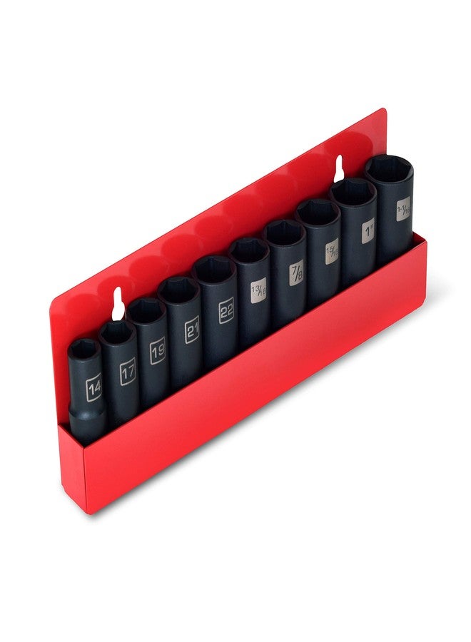 Steelman 10-Piece 1/2-Inch Drive Deep Impact Grade Thin Wall Socket Set with Wall Mount Storage, Includes 14mm, 17mm, 19mm, 21mm, 22mm, 13/16", 7/8", 15/16", 1", and 1-1/16", Laser-Etched - Image 3