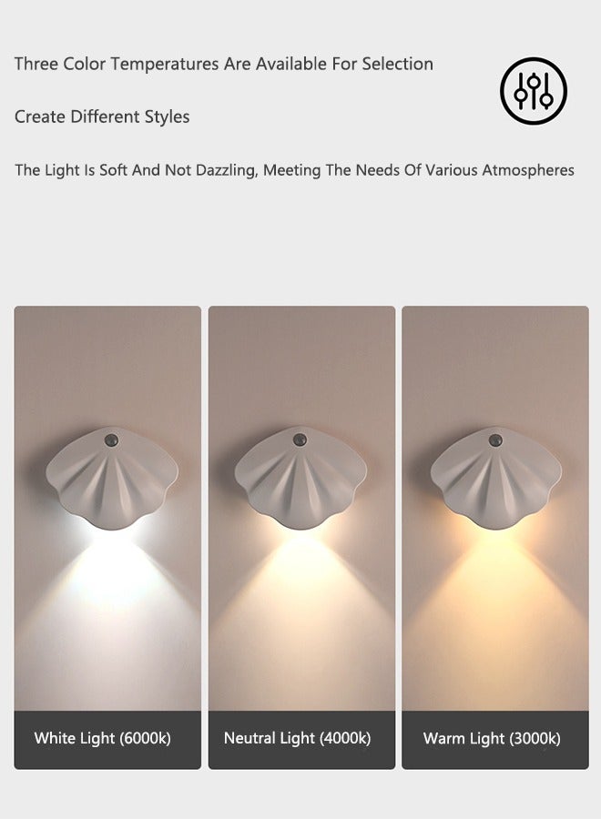 صحراء الواحة مصابيح حائط داخلية جديدة مغناطيسية بدون أسلاك، مصابيح لوحة الباب، مصابيح LED ذكية لشحن جسم الإنسان ومصابيح ليلية (قطعة واحدة) - Image 2