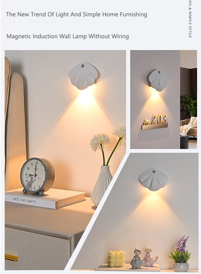 صحراء الواحة مصابيح حائط داخلية جديدة مغناطيسية بدون أسلاك، مصابيح لوحة الباب، مصابيح LED ذكية لشحن جسم الإنسان ومصابيح ليلية (قطعة واحدة) - Image 4