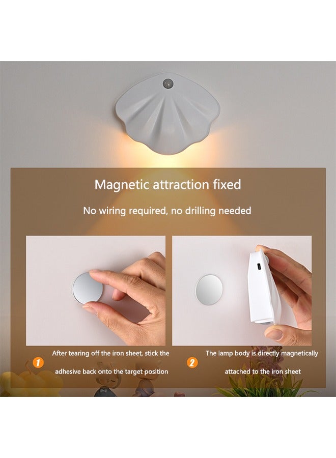 صحراء الواحة مصابيح حائط داخلية جديدة مغناطيسية بدون أسلاك، مصابيح لوحة الباب، مصابيح LED ذكية لشحن جسم الإنسان ومصابيح ليلية (قطعة واحدة) - Image 5
