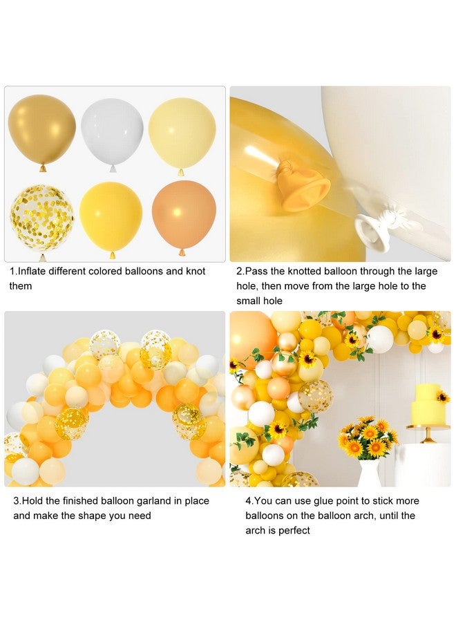 Tuparka 118 Pack Sunflower Balloon Garland Arch Kit 18 12 10 5 Inches Yellow Gold White Balloons With Sunflower Vine Sunflower Baby Shower Decorations For Girl Boy Bee Birthday Wedding Party Supplies - Image 4