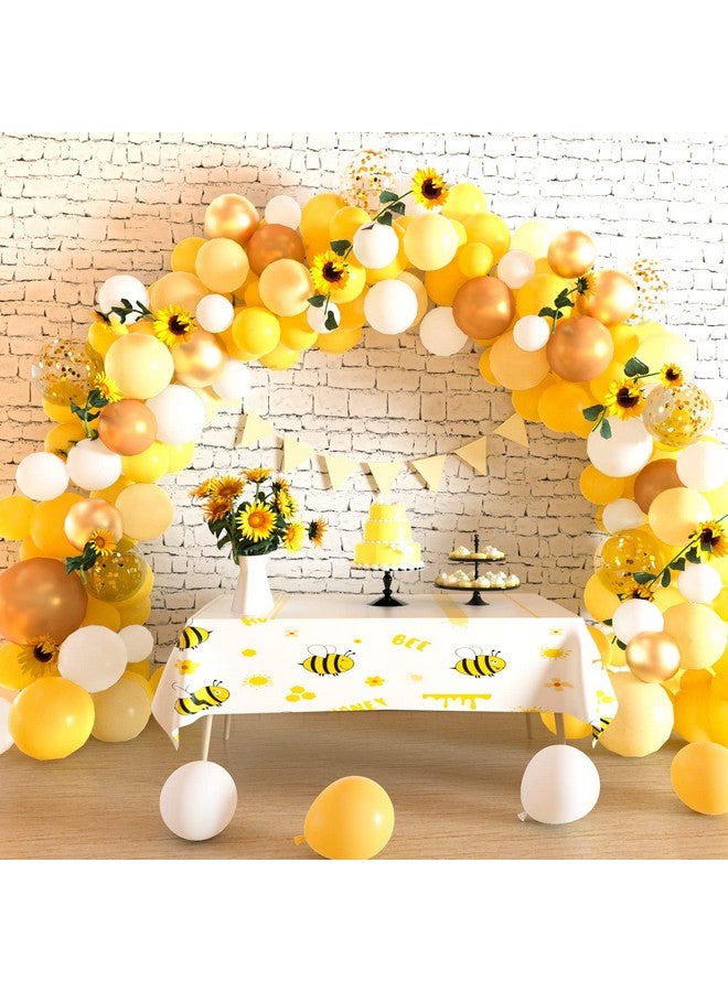 Tuparka 118 Pack Sunflower Balloon Garland Arch Kit 18 12 10 5 Inches Yellow Gold White Balloons With Sunflower Vine Sunflower Baby Shower Decorations For Girl Boy Bee Birthday Wedding Party Supplies - Image 2