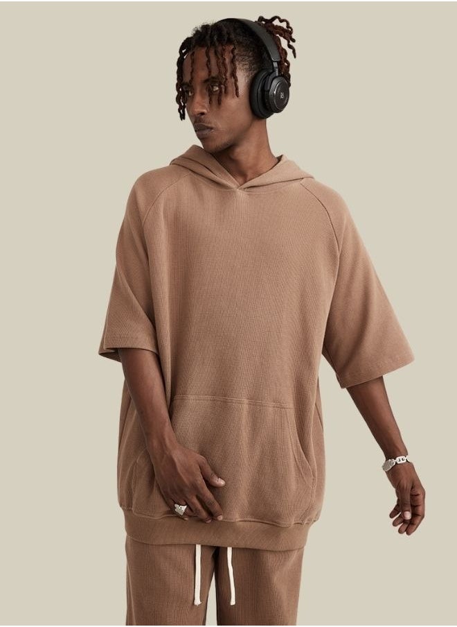 Mei Stylish Unisex Vintage Look Casual Pullover Hoodie with Kangaroo Pockets  - Image 3
