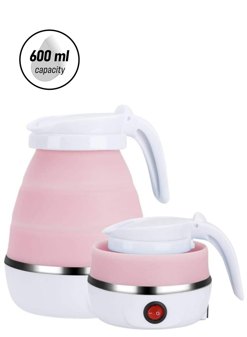 DubaiGallery Electric Kettle Silicone Foldable Water Kettles Compression Leak proof Portable Kettle 600ml Travel Mini Kettle for Household - Image 1