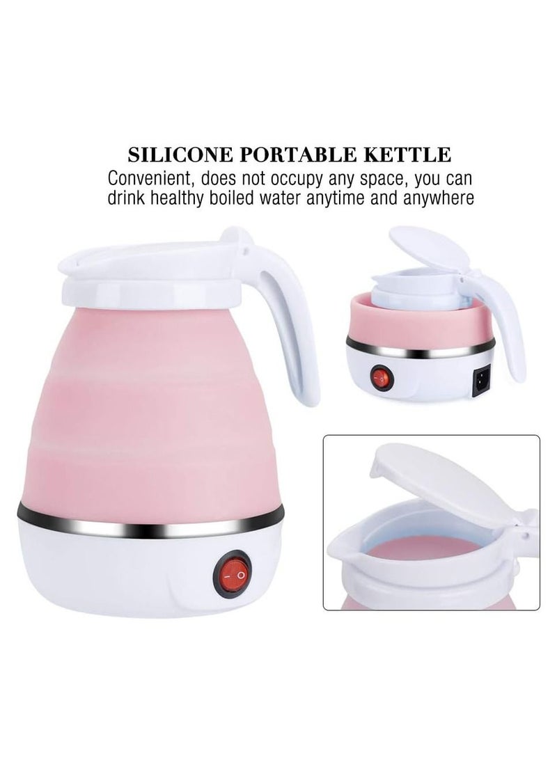 DubaiGallery Electric Kettle Silicone Foldable Water Kettles Compression Leak proof Portable Kettle 600ml Travel Mini Kettle for Household - Image 2