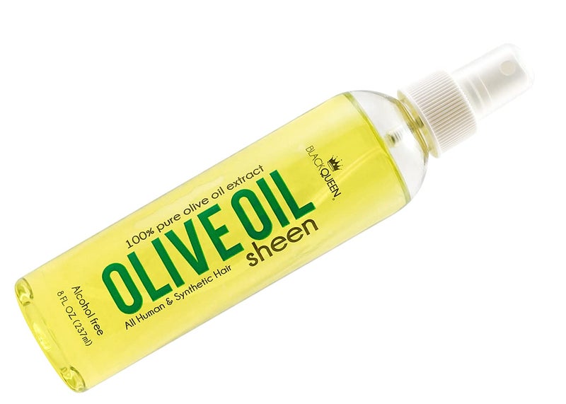Black Queen Olive Oil Sheen Spray for Locs, Dreadlocks, Twists, Braids, Cornrows, 4C Hair - Moisturizing, Refreshing - 8 oz- Made in the USA - Image 1