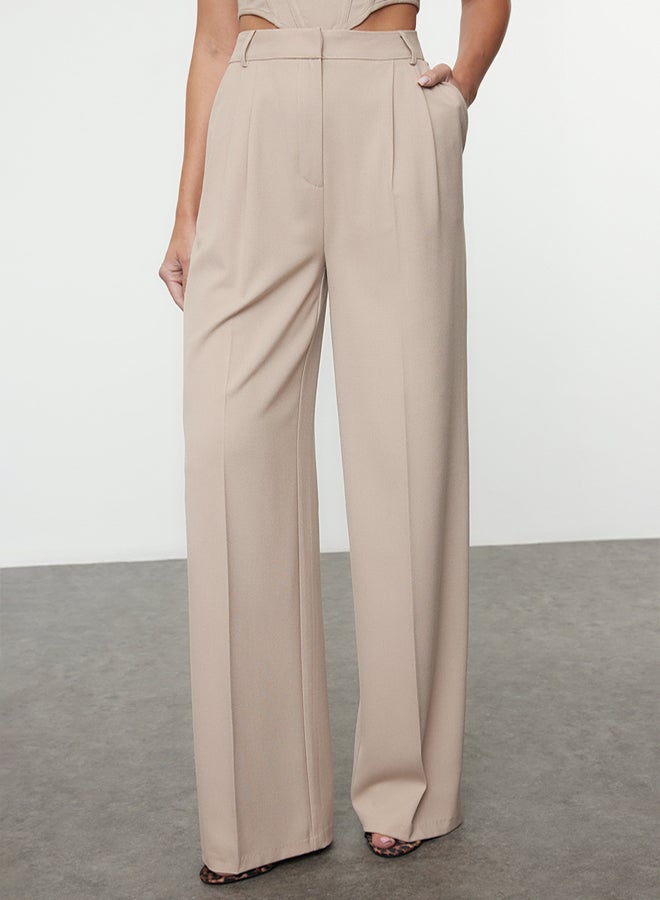 trendyol Limited Edition Stone Wide Leg Woven Trousers - Image 3