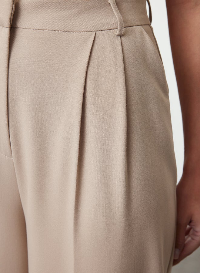 trendyol Limited Edition Stone Wide Leg Woven Trousers - Image 4