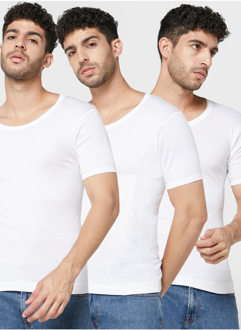 Seventy Five Basics 3 Pack Rib Vests with Antibacterial Finish  - Image 1