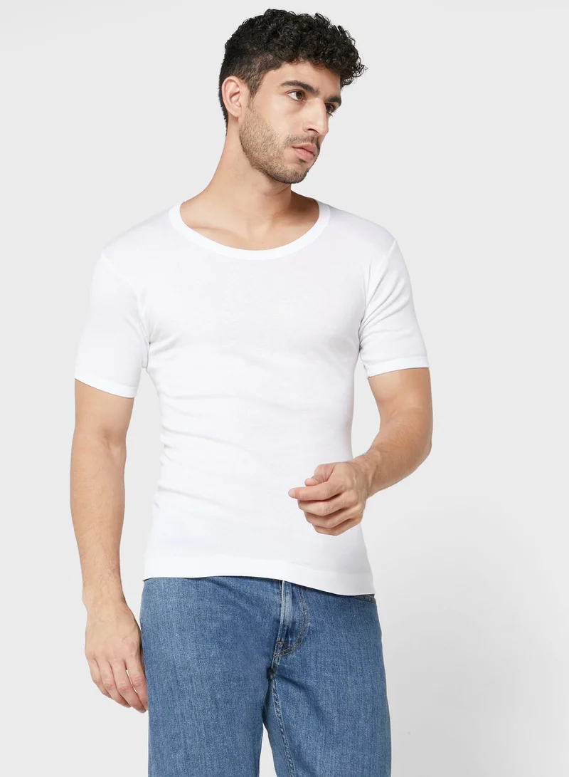 Seventy Five Basics 3 Pack Rib Vests with Antibacterial Finish