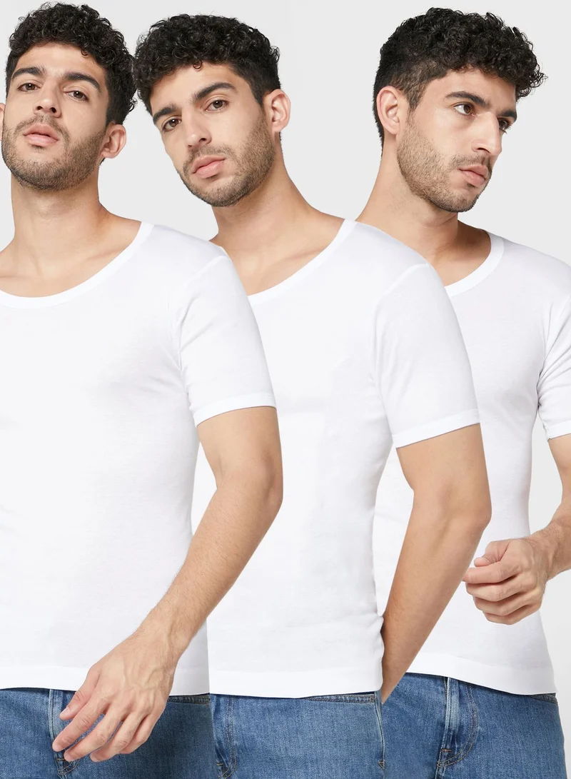 Seventy Five Basics 3 Pack Rib Vests with Antibacterial Finish