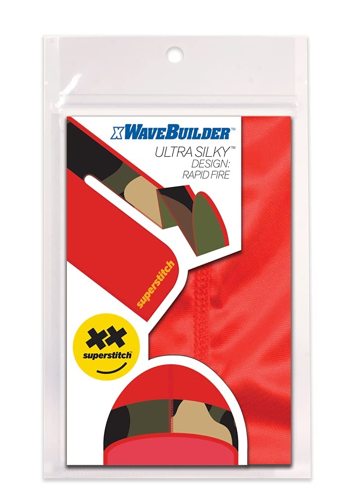 Superstitch Supersilky Ultra Silky Durag x Wavebuilder | 30+ Styles Premium Designer Durags for Men | 360 Waves | Red and Camo (Rapid Fire) - Image 3