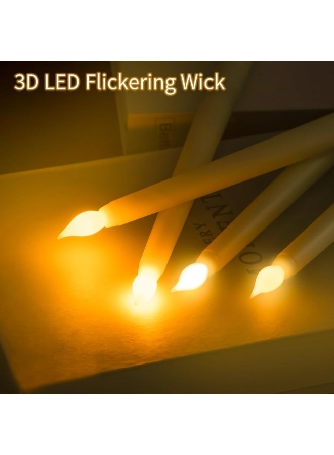 Pack of 6 Flameless Taper LED Candles, Battery Operated Candle Lights with Realistic 3D Wick, Warm Yellow Flickering Flame, Ideal for Table Centerpieces, Weddings, Birthdays, Parties, Festivals - Image 2