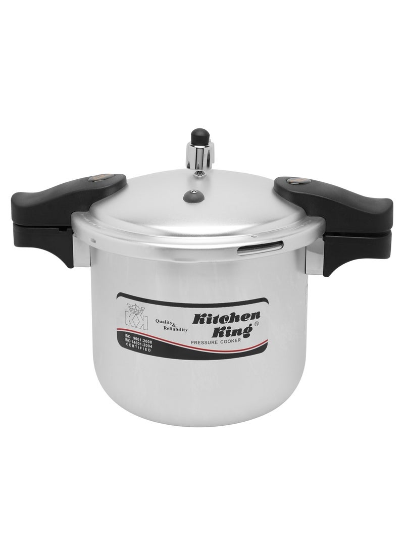 Kitchen King Explosion Proof Aluminum Pressure Cooker With Black/Silver Evaporation Coating - Image 1