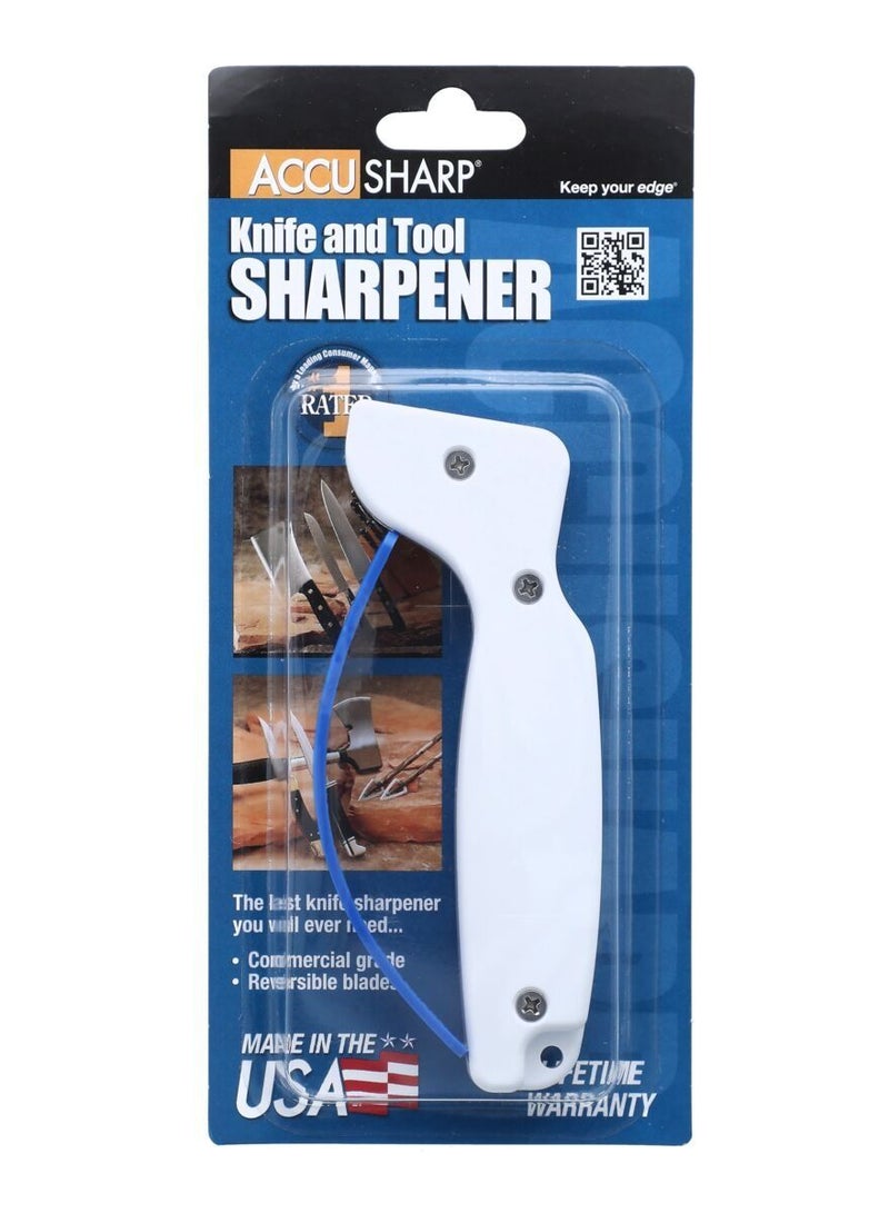 Accusharp Knife And Tool Sharpener White And Blue