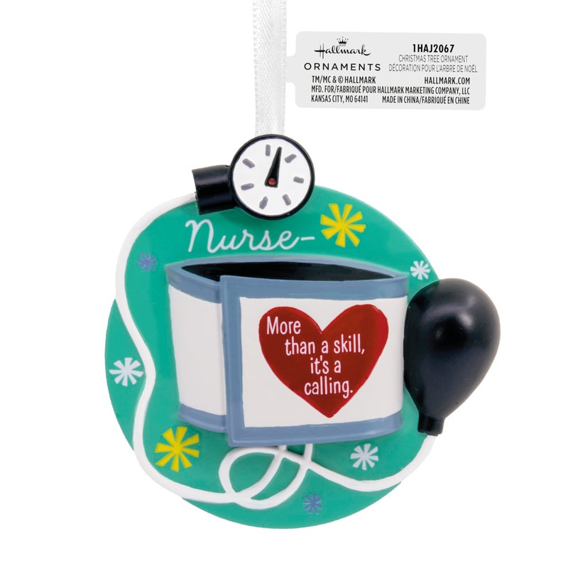 Hallmark Nursing is a Calling Blood Pressure Cuff Christmas Ornament - Image 3
