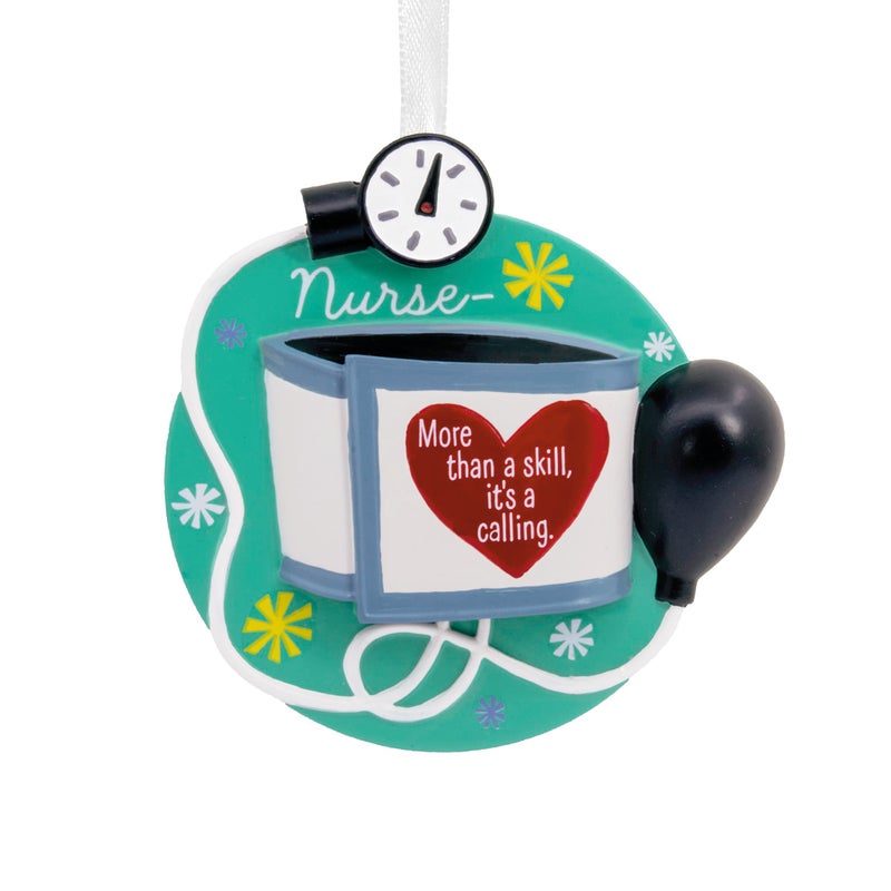 Hallmark Nursing is a Calling Blood Pressure Cuff Christmas Ornament - Image 1