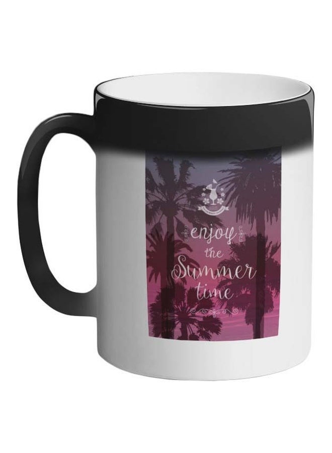 Enjoy The Summer Time Printed Colour Changing Coffee Mug Black 11ounce