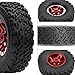 Vgoohobby OD 275 Rubber Tires  Metal Beadlock Wheel Rims Compatible with MN Model MN82 LC79 MN78 D90 D91 D96 99S 112 WPL C14 C24 C34 C44 116 RC Car Red - Image 4