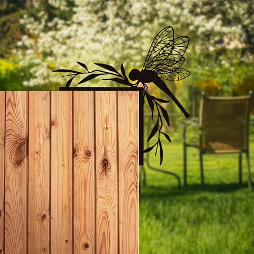 Rajukit Dragonfly Wall Art – Outdoor Metal Garden Decor with Dragonfly Design, Matte Black Door Frame Decor – Waterproof Insect -Themed Wall Sculpture for Patio, Pool, and Garden - Image 3