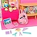 ENOCHT 19 Pcs Girl Doll School Accessories Backpack Mini Desk Lamp Laptop Mini Globe Glasses and Headset for 115 Inch Doll School Playset - Image 3
