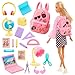 ENOCHT 19 Pcs Girl Doll School Accessories Backpack Mini Desk Lamp Laptop Mini Globe Glasses and Headset for 115 Inch Doll School Playset - Image 2
